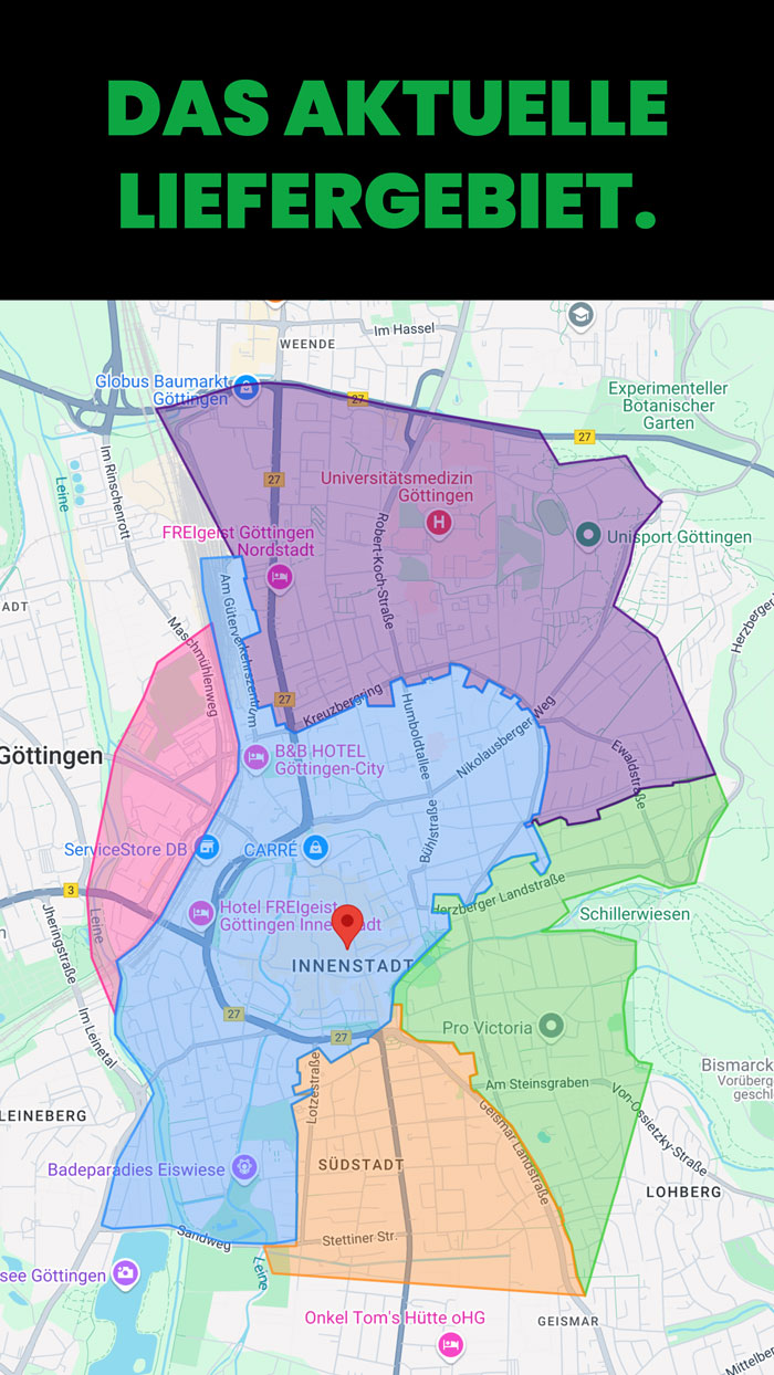 Liefergebiet - Lieferservice Göttingen
